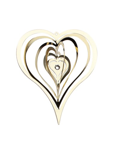Cuore Metallo App.Cromo Oro 12Cm
