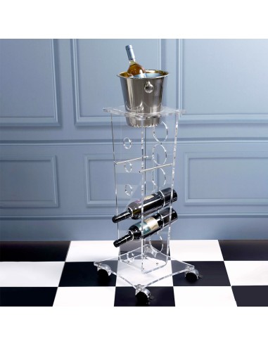 Vesta Home - Portabottiglie Ice Tower·trasparente·32 X 32 X 95 H Th. 10 Mm