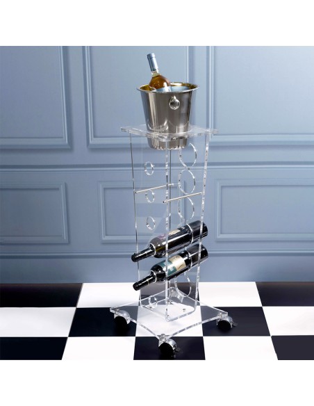 Vesta Home - Portabottiglie Ice Tower·trasparente·32 X 32 X 95 H Th. 10 Mm