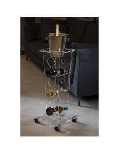 Vesta Home - Portabottiglie Ice Tower·trasparente·32 X 32 X 95 H Th. 10 Mm