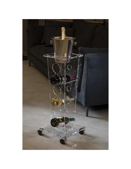 Vesta Home - Portabottiglie Ice Tower·trasparente·32 X 32 X 95 H Th. 10 Mm