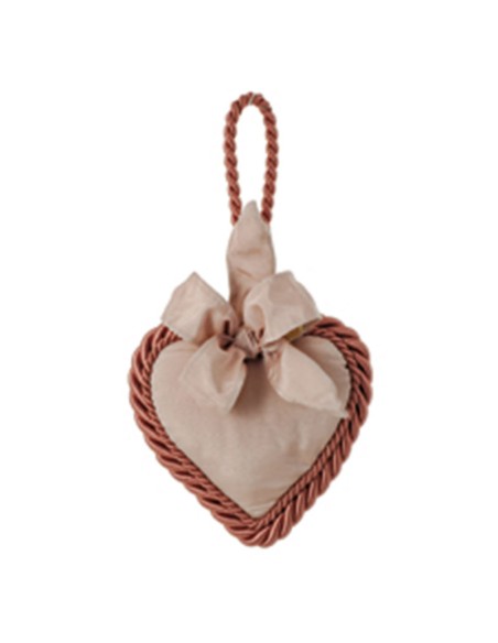 Cuore in tessuto appendibile rosa