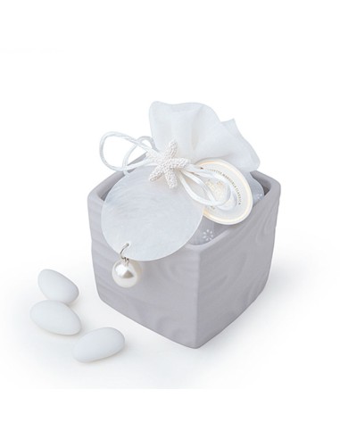 Cont.Cubo Porc.Bisquit Grigio 7X7X6,5Cm