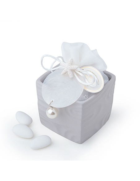 Cont.Cubo Porc.Bisquit Grigio 7X7X6,5Cm