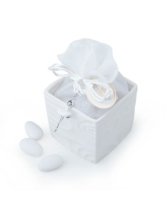 Cont.Cubo Porc.Bisquit Bianco 7X7X6,5Cm