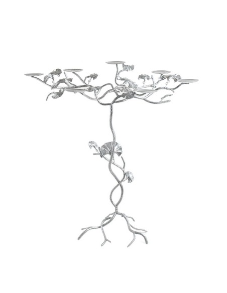 Candelabro Tralcio Metallo effetto Argento 85Cm