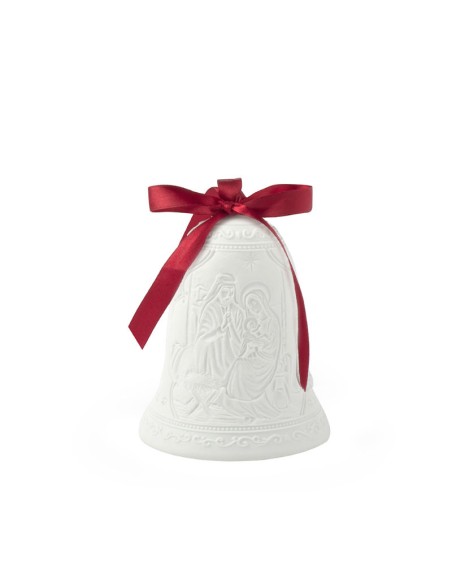 Campana luminosa in Porcellana Bianca 9Cm Rilievo Nativita'