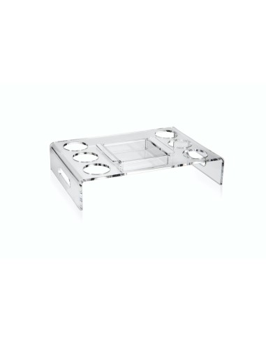iPLEX Design - ""BON TON"" Vassoio 6 caffè - Trasparente - 30x6,5x24 cm