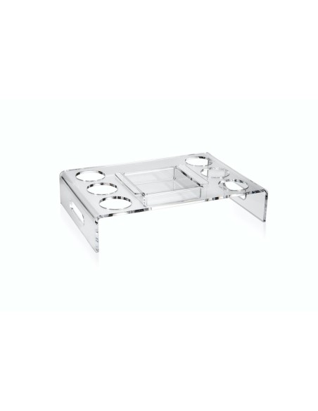 iPLEX Design - ""BON TON"" Vassoio 6 caffè - Trasparente - 30x6,5x24 cm