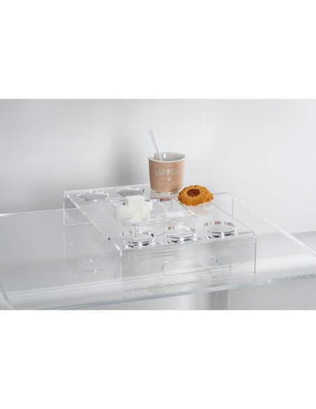 iPLEX Design - ""BON TON"" Vassoio 6 caffè - Trasparente - 30x6,5x24 cm