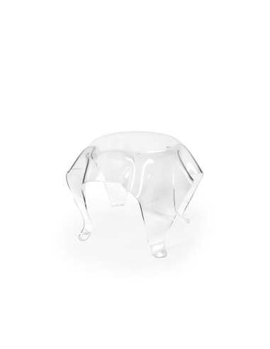 iPLEX Design - ""DRAPPEGGI"" Tavolo tondo basso Trasparente 60x60x45h cm - 60x45x cm