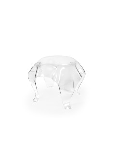 iPLEX Design - ""DRAPPEGGI"" Tavolo tondo basso Trasparente 60x60x45h cm - 60x45x cm