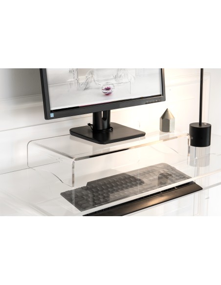 iPLEX Design - Supporto monitor ""OLY"" Trasparente - 49x8,5x25 cm