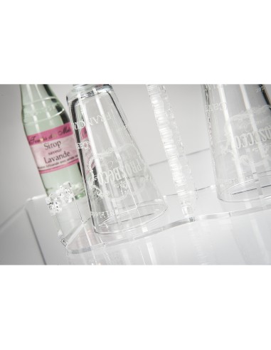 iPLEX Design - ""GALATEA"" Portabicchieri Trasparente - 21,5x10x21,5 cm