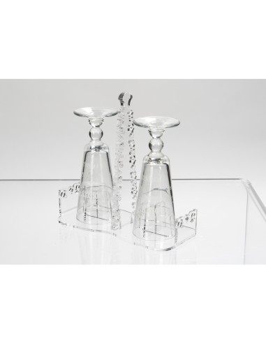 iPLEX Design - ""GALATEA"" Portabicchieri Trasparente - 21,5x10x21,5 cm