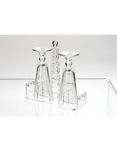 iPLEX Design - ""GALATEA"" Portabicchieri Trasparente - 21,5x10x21,5 cm