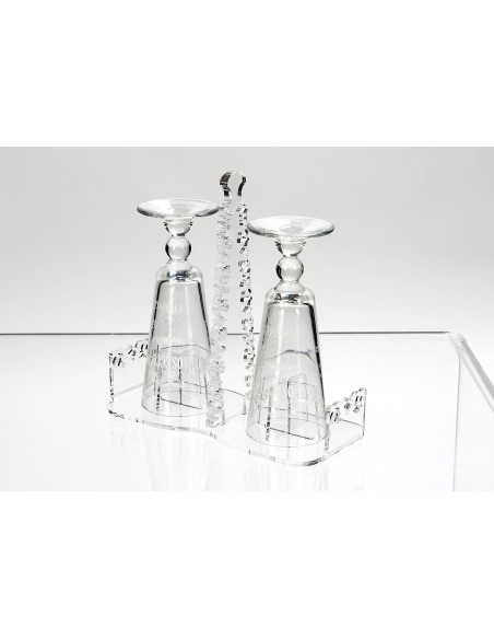 iPLEX Design - ""GALATEA"" Portabicchieri Trasparente - 21,5x10x21,5 cm