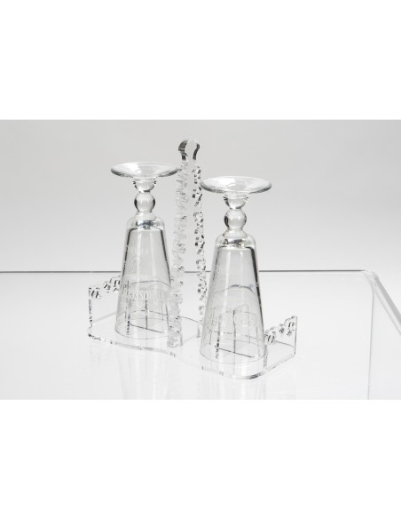 iPLEX Design - ""GALATEA"" Portabicchieri Trasparente - 21,5x10x21,5 cm