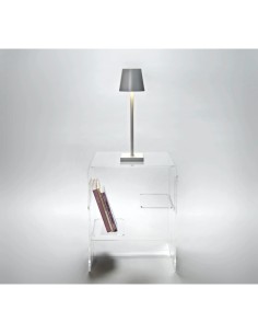 iPLEX Design - Tavolino/Comodino ""ENAN"" Trasparente - 37x46x30 cm 2