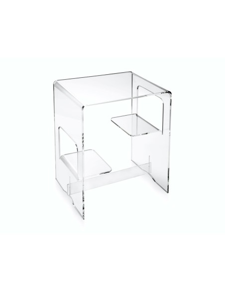 iPLEX Design - Tavolino/Comodino ""ENAN"" Trasparente - 37x46x30 cm