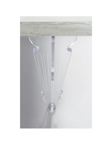 iPLEX Design - Consolle ""MAUGENIO"" Habitat bianco supremo - Trasparente/WOOD BIANCO - 100x86x32 cm