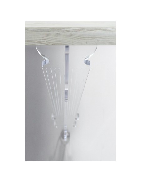 iPLEX Design - Consolle ""MAUGENIO"" Habitat bianco supremo - Trasparente/WOOD BIANCO - 100x86x32 cm