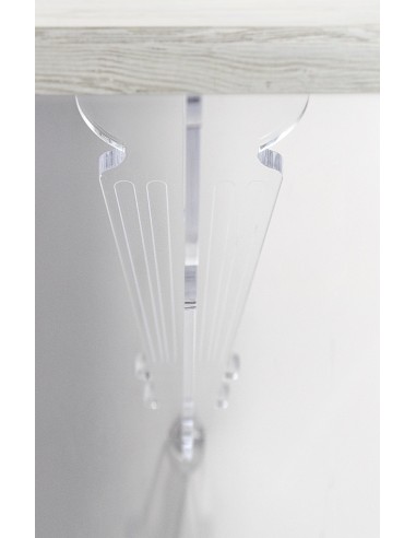 iPLEX Design - Consolle ""MAUGENIO"" Habitat bianco supremo - Trasparente/WOOD BIANCO - 100x86x32 cm