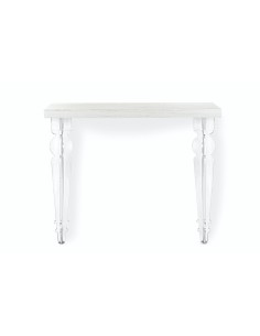 iPLEX Design - Consolle ""MAUGENIO"" Habitat bianco supremo - Trasparente/WOOD BIANCO - 100x86x32 cm