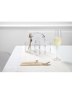 iPLEX Design - Serving P/Posate 6 Sedi Con Manico Trasparente in plexiglass - 28,5x13x21 cm 2