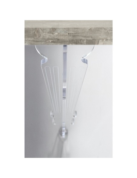 iPLEX Design - Consolle ""MAUGENIO"" Habitat grigio atrium - Trasparente/WOOD GRIGIO - 100x86x32 cm