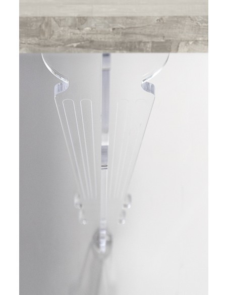 iPLEX Design - Consolle ""MAUGENIO"" Habitat grigio atrium - Trasparente/WOOD GRIGIO - 100x86x32 cm