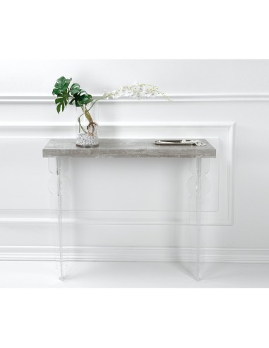 iPLEX Design - Consolle ""MAUGENIO"" Habitat grigio atrium - Trasparente/WOOD GRIGIO - 100x86x32 cm