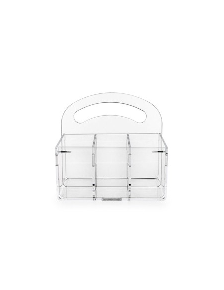 iPLEX Design - Serving P/Posate 6 Sedi Con Manico Trasparente in plexiglass - 28,5x13x21 cm
