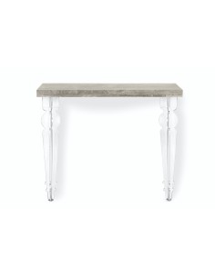 iPLEX Design - Consolle ""MAUGENIO"" Habitat grigio atrium - Trasparente/WOOD GRIGIO - 100x86x32 cm