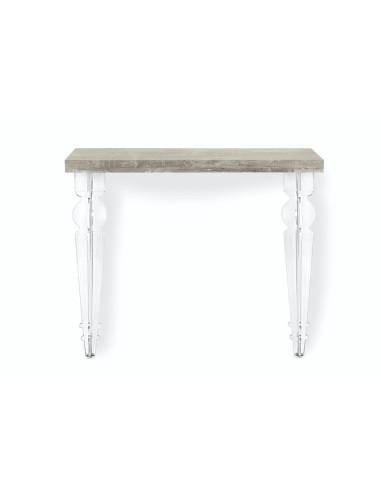 iPLEX Design - Consolle ""MAUGENIO"" Habitat grigio atrium - Trasparente/WOOD GRIGIO - 100x86x32 cm