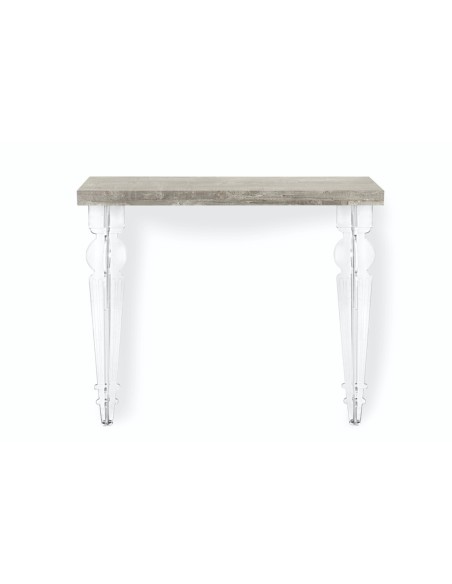 iPLEX Design - Consolle ""MAUGENIO"" Habitat grigio atrium - Trasparente/WOOD GRIGIO - 100x86x32 cm