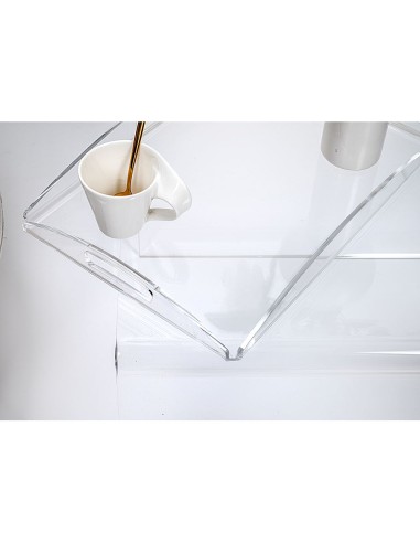 iPLEX Design - Serving Vassoio Piccolo Trasparente in plexiglass - 32,5x4,5x23 cm