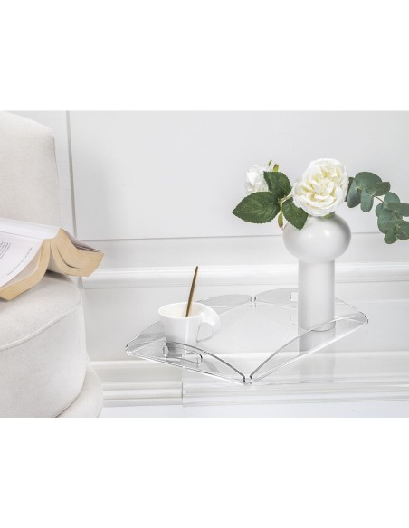 iPLEX Design - Serving Vassoio Piccolo Trasparente in plexiglass - 32,5x4,5x23 cm