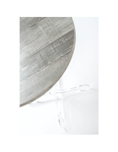 iPLEX Design - ""ARABESCO"" Tavolo medium Habitat grigio atrium - Trasparente/WOOD GRIGIO - 50x60x50 cm