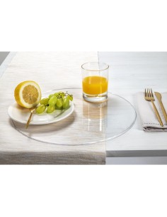 iPLEX Design - Serving Tovaglietta Tonda Trasparente in plexiglass - 33x0,3x33 cm 2
