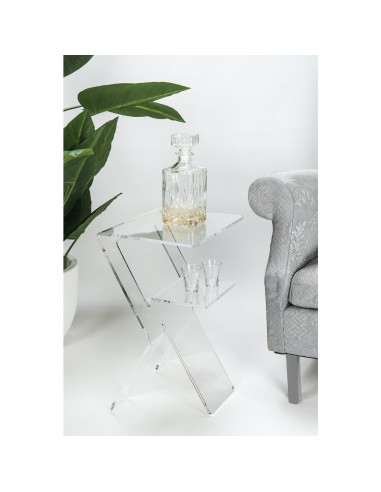 iPLEX Design - Tavolino ""VASSALLO"" - Trasparente - 33x49x27 cm