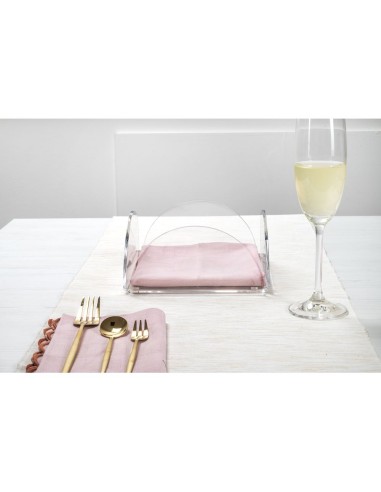 iPLEX Design - Serving Portatovaglioli Orizzontale Trasparente in plexiglass - 17,5x9x17,5 cm