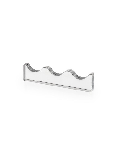 iPLEX Design - Serving Poggia Posate 3 Sedi Trasparente in plexiglass - 12x2,8x0,12 cm