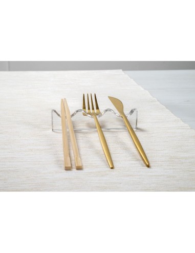 iPLEX Design - Serving Poggia Posate 3 Sedi Trasparente in plexiglass - 12x2,8x0,12 cm