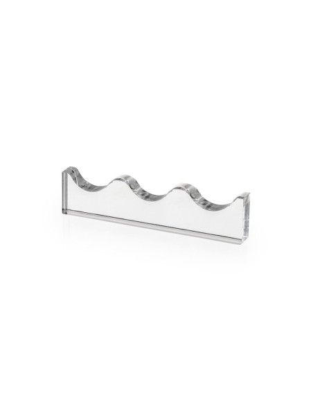 iPLEX Design - Serving Poggia Posate 3 Sedi Trasparente in plexiglass - 12x2,8x0,12 cm