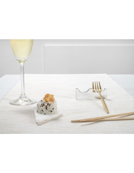 iPLEX Design - Serving Poggia Posate 2 Sedi Trasparente in plexiglass - 8x2,8x0,12 cm