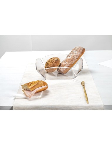 iPLEX Design - Serving Cestino Pane Trasparente in plexiglass - 21,5x10x21,5 cm