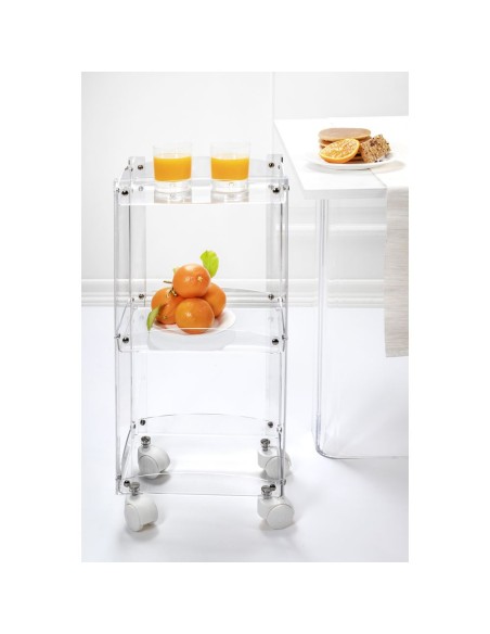 iPLEX Design - Serving Carrello Trasparente in plexiglass - 31,5x74x23,5 cm