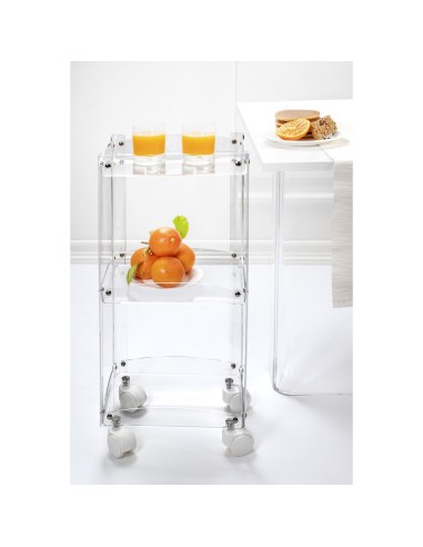 iPLEX Design - Serving Carrello Trasparente in plexiglass - 31,5x74x23,5 cm