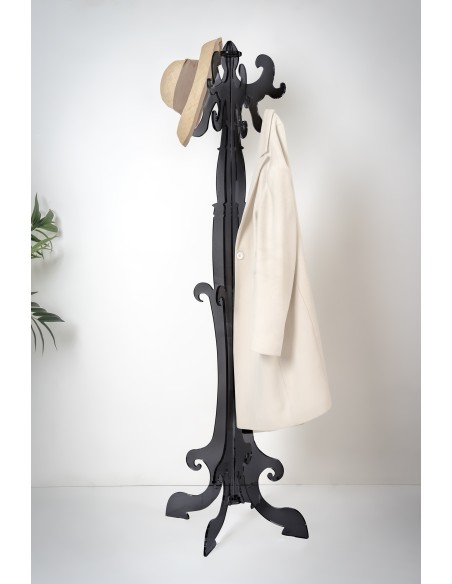 iPLEX Design - ""THONET"" Appendiabiti nero Trasparente - 56x173x56 cm
